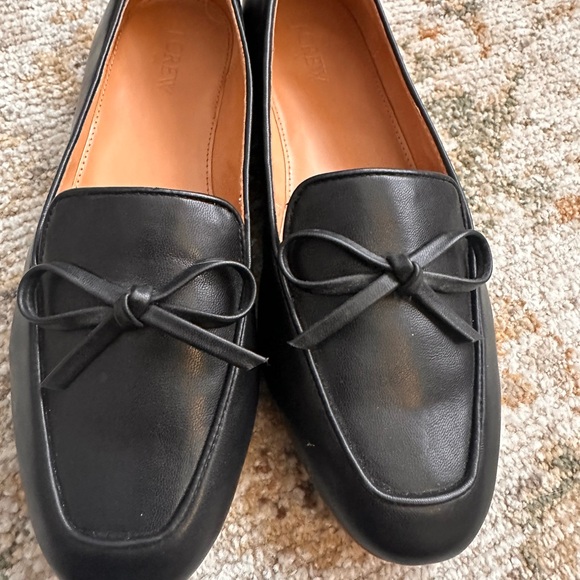 J. Crew Black Leather Flats with Bows - Picture 10 of 13
